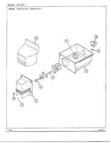 Ice Bin Diagram and Parts List for 621260  Admiral Refrigerator
