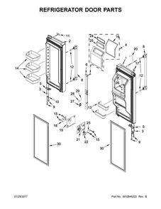 Refrigerator Door Parts Diagram and Parts List for MFT2778EEZ01  Maytag Refrigerator