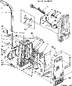 Handle And Bag Housing Diagram and Parts List for 11638851  Kenmore Upright Vacuum