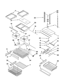 Shelf Parts Diagram and Parts List for JFC2089WEM0  Jenn-Air Refrigerator