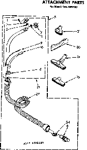Attachment Parts Diagram and Parts List for 1162098180  Kenmore Canister Vacuum