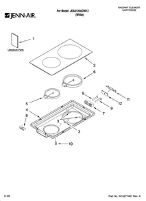 Glass Cartridge Diagram and Parts List for JEA8120ADW12  Jenn-Air Range
