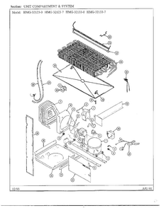 Unit Compartment And System Diagram and Parts List for 32123-0  Admiral Refrigerator