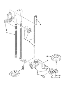 Fill, Drain And Overfill Parts Diagram and Parts List for CUD6710XB3  Crosley Dishwasher