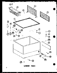 Cabinet Parts Diagram and Parts List for C15B-1-C P73980-35WC Amana Freezer