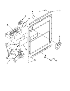Inner Door Parts Diagram and Parts List for JDB3600AWS2  Jenn-Air Dishwasher