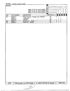 Fresh Food Door Page 3 Diagram and Parts List for 21173-0A  Admiral Refrigerator