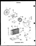 EVAP PARTS Diagram and Parts List for ES6P-2AMR P5497226R Maytag Air Conditioner