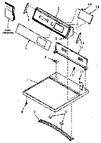 Control Hood, Controls And Cabinet Top Diagram and Parts List for NE8633W43921  Speed Queen Dryer
