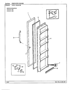 Freezer Door Diagram and Parts List for 20220-0A  Admiral Refrigerator