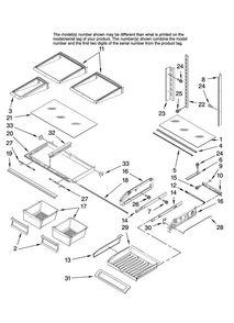 Shelf Parts Diagram and Parts List for MFI2569VEB0  Maytag Refrigerator