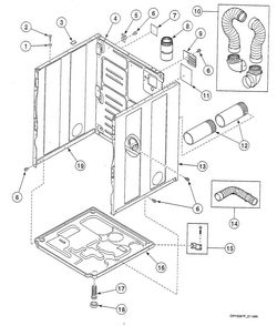 Cabinet Assy Diagram and Parts List for SSE007WF1500  Speed Queen Dryer
