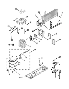 Unit Parts Diagram and Parts List for A8TXNGFBW00  Amana Refrigerator