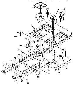 Main Top Diagram and Parts List for ARG7200L-P1143323NL  Amana Range