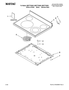 Cooktop Parts Diagram and Parts List for MER7775WS0  Maytag Range