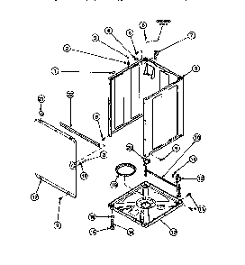 Front Panel, Base Assy And Cabinet Assy Diagram and Parts List for LW8303W2-PLW8303W2B  Amana Washer