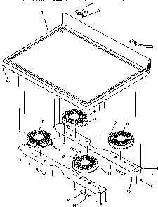 Main Top Diagram and Parts List for ART6110W P1143429NW Amana Range