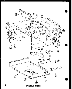 Interior Parts Diagram and Parts List for ML-3 P72909-3M Amana Microwave