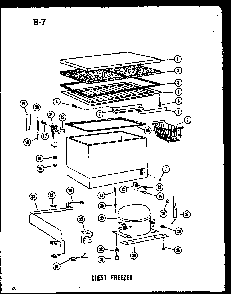 Chest Freezer Diagram and Parts List for C7-A P60116-32WA Amana Freezer