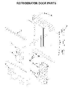 Refrigerator door parts Diagram and Parts List for 59669312011  Amana Refrigerator
