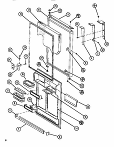Freezer Door (tl18n/p1106211w) (tl18n/p1106212w) (tli18n/p1106220w) (tli18n/p1106221w) Diagram and Parts List for TL18N-P1106211W  Amana Refrigerator