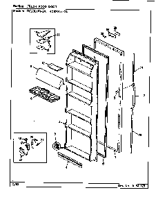Fresh Food Door Diagram and Parts List for RC20LN-2A-BS01G  Magic Chef Refrigerator