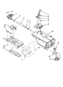 Dispenser Parts Diagram and Parts List for MHWZ600TE01  Maytag Washer