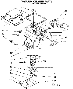 Base Assembly Diagram and Parts List for 1162195180  Kenmore Canister Vacuum