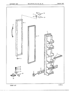 Freezer Door/misc Diagram and Parts List for 21372A  Admiral Refrigerator