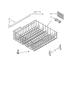 Upper Rack And Track Parts Diagram and Parts List for ADB1400PYB0  Amana Dishwasher