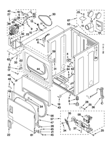 Cabinet Parts Diagram and Parts List for MDG17PDAWW2  Maytag Dryer
