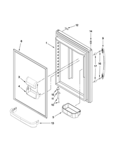 Refrigerator Door Parts Diagram and Parts List for MBF1958WES2  Maytag Refrigerator