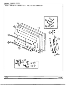 Freezer Door Diagram and Parts List for 32123-0  Admiral Refrigerator