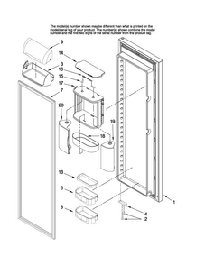 Refrigerator Door Parts Diagram and Parts List for JS2628HEKB13  Jenn-Air Refrigerator
