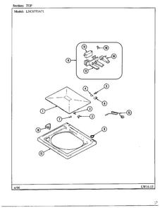 Top Diagram and Parts List for LNC6753A71  Admiral Washer