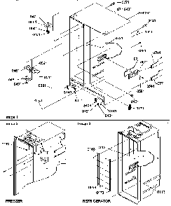 Cabinet Parts Diagram and Parts List for SRDE27TPW-P1190603WW  Amana Refrigerator