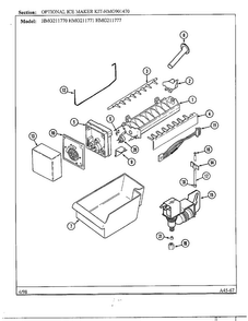 Optional Ice Maker Kit Diagram and Parts List for HMG211770  Admiral Refrigerator