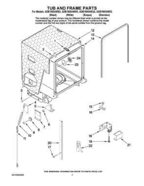 Part Location Diagram of WP99002608 Whirlpool Dishwasher Cable Bracket Roller