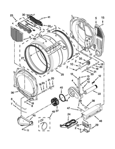 Bulkhead Parts Diagram and Parts List for MDE25PDAGW1  Maytag Dryer