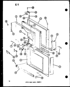 Upper Door Parts Diagram and Parts List for TM14E-P74645-11W  Amana Refrigerator