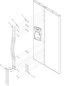 Handles And Trim Diagram and Parts List for PSD265LGES-PPSD265GS1  Maytag Refrigerator