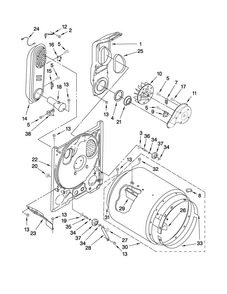 Bulkhead Parts Diagram and Parts List for MGDC100WQ0  Maytag Dryer