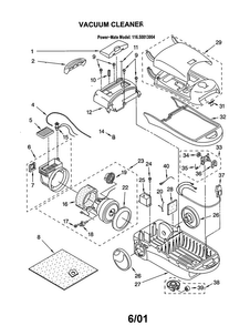 Vacuum Cleaner Diagram and Parts List for 11620813004  Kenmore Canister Vacuum