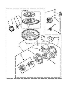 Pump And Motor Parts Diagram and Parts List for MDB8959SBW2  Maytag Dishwasher