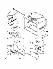 Freezer Liner Parts Diagram and Parts List for MBF2258XEW6  Maytag Refrigerator