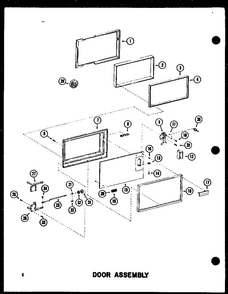 Door Assembly Diagram and Parts List for RC-14S P73824-2M Amana Microwave