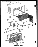 EXTERIOR PARTS Diagram and Parts List for ES218D3MT P6753501R Amana Air Conditioner