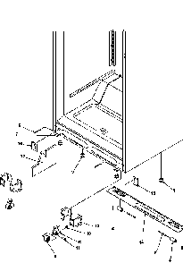 Cabinet Bottom Diagram and Parts List for TN22AL-P1300701WL  Amana Refrigerator