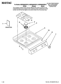 Cooktop Parts Diagram and Parts List for MGRH865QDQ13  Maytag Range