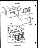EXTERIOR PARTS Diagram and Parts List for ES218-3SPT P6753502R Amana Air Conditioner